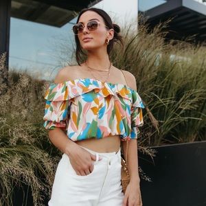 NWT Kittenish Stand Out Printed Blouse